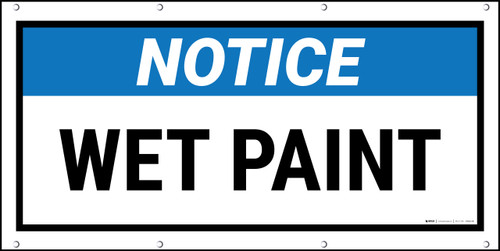 Notice Wet Paint Black FrameBanner