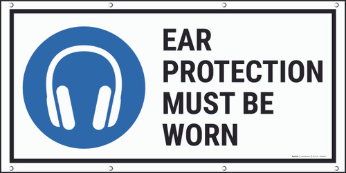 Ear Protection Must Be Worn With icon Banner