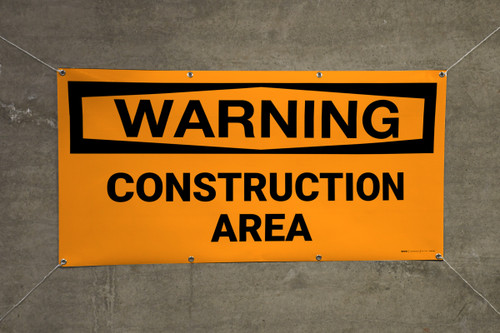 Warning Construction Area Banner