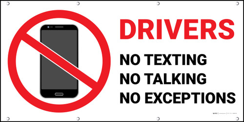 Drivers No Texting Talking Exceptions Light Banner