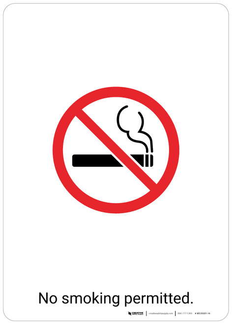 No Smoking Permitted Wall Sign