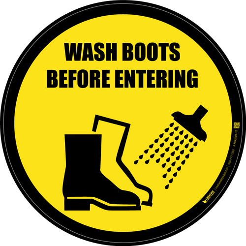 Wash Boots Before Entering Floor Sign Version 1
