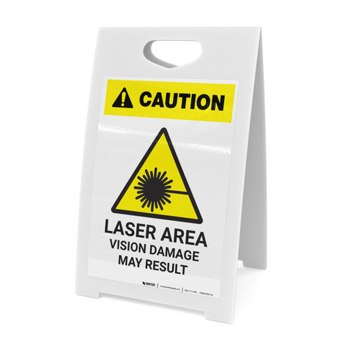 Caution: Laser Area Vision Damage May Result ANSI - A-Frame Sign