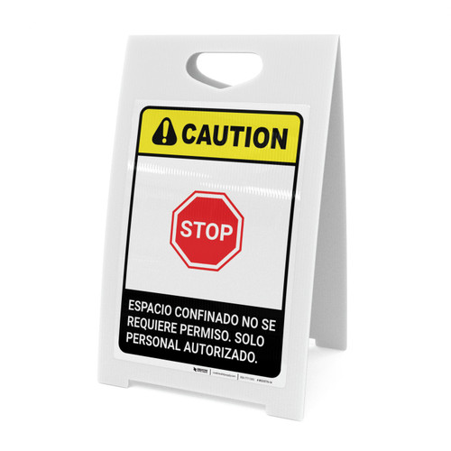 Caution: Non Permit Confined Space Spanish ANSI - A-Frame Sign