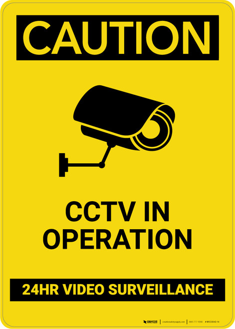 Caution: CCTV in Operation - Portrait Wall Sign