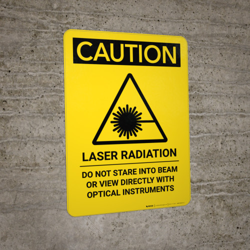 Caution Laser Radiation Do Not Stare into Beam Sign 10 x 14 Plastic