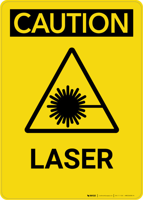 Caution: Laser - Portrait Wall Sign