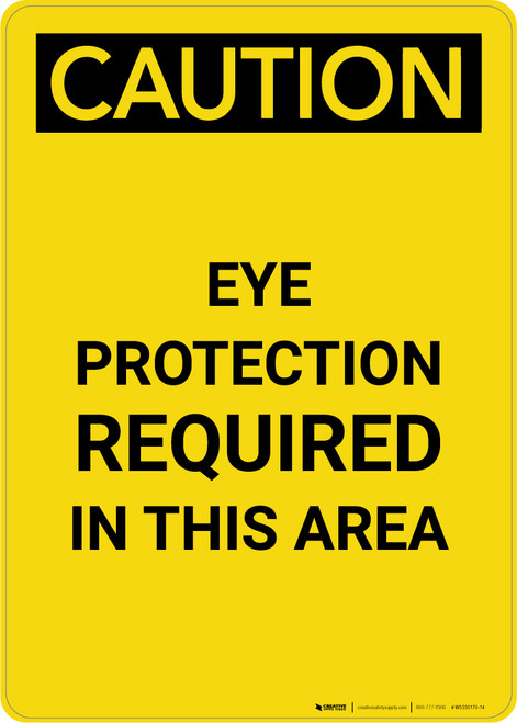 Caution: PPE Eye Protection Required in This Area - Portrait Wall Sign