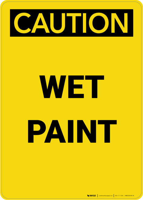 Caution: Wet Paint - Portrait Wall Sign