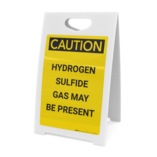 Caution: Hydrogen Sulfide Gas May be Present - A-Frame Sign