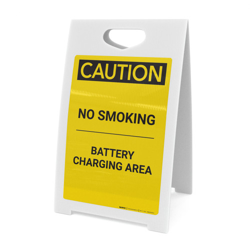 Caution: No Smoking Battery Charging - A-Frame Sign