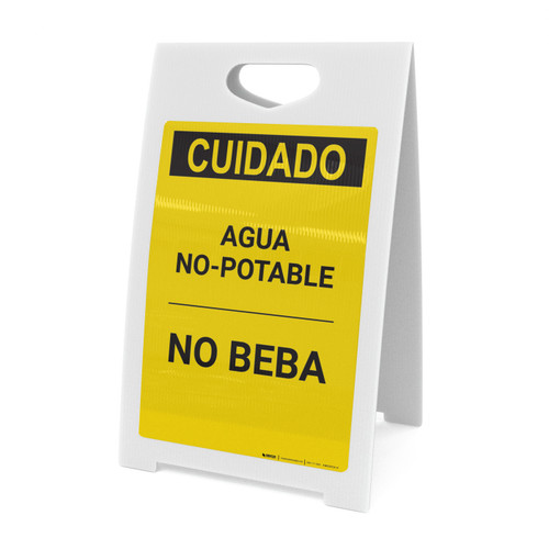 Caution: Non Potable Water Do Not Drink Spanish - A-Frame Sign