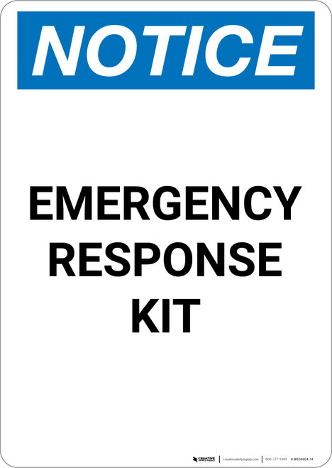 Notice: Emergency Response Kit - Portrait Wall Sign