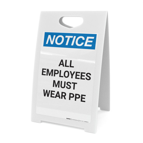 Notice: All Employees Must Wear PPE - A-Frame Sign
