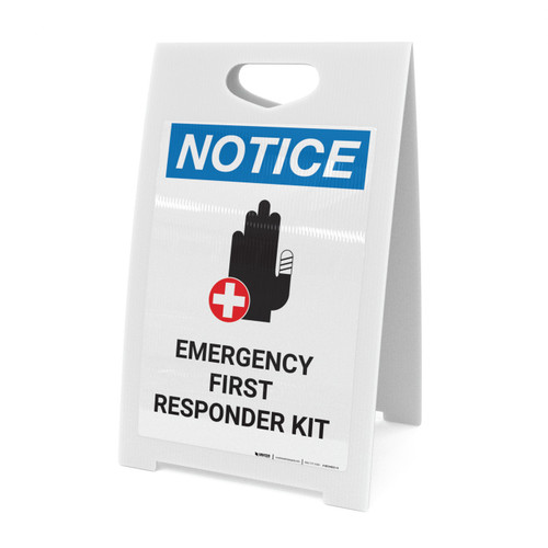 Notice: Emergency First Responder Kit with Icon - A-Frame Sign