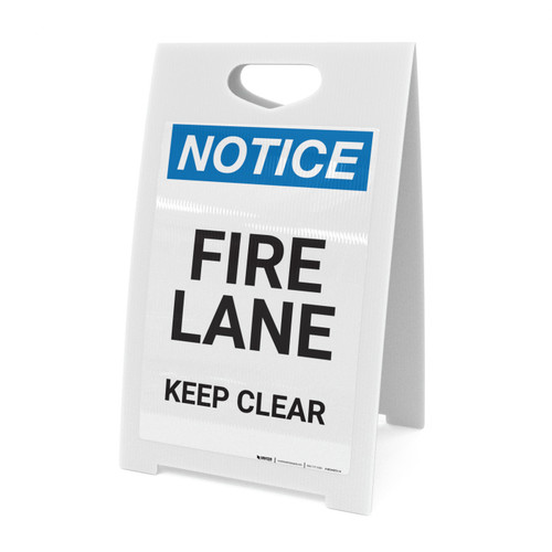 Notice: Fire Lane Keep Clear - A-Frame Sign