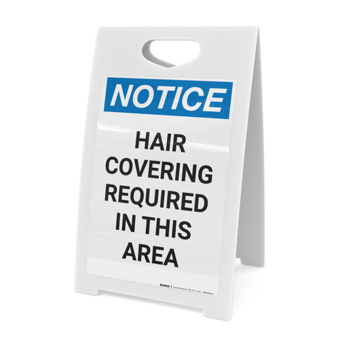 Notice: Hair Covering Required in This Area - A-Frame Sign