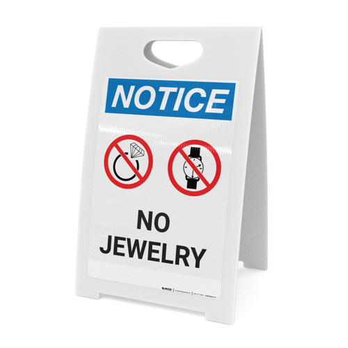 Notice: No Jewelry with Icons - A-Frame Sign