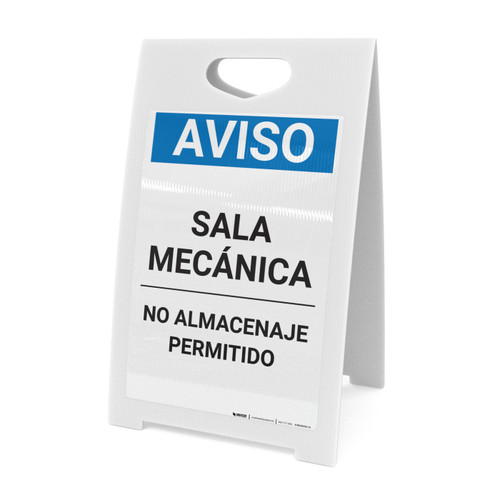 Notice: Spanish Mechanical Room No Storage - A-Frame Sign