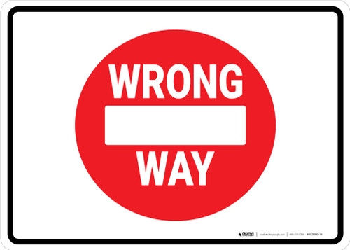Wrong Way Icon - Floor Marking Sign