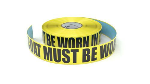 Lab Coat Must Be Worn In This Area - Inline Printed Floor Marking Tape