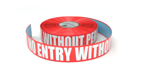 No Entry Without Permit - Inline Printed Floor Marking Tape