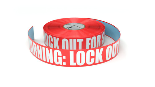 Warning: Lock Out For Safety - Inline Printed Floor Marking Tape