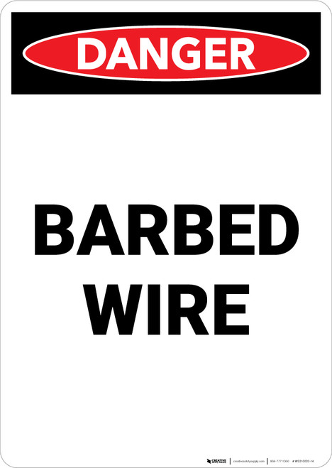 Barbed Wire - Portrait Wall Sign