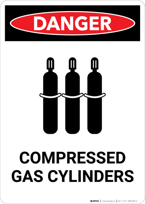 Compressed Gas Cylinders - Portrait Wall Sign