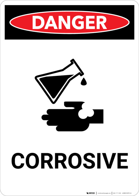 Corrosive With Icon - Portrait Wall Sign