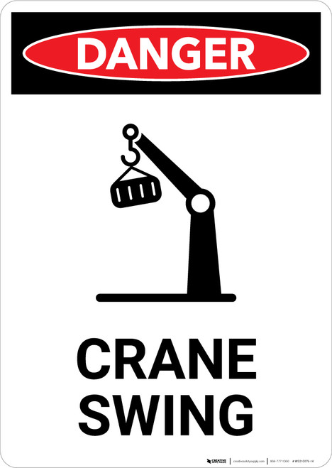 Crane Swing with Icon - Portrait Wall Sign