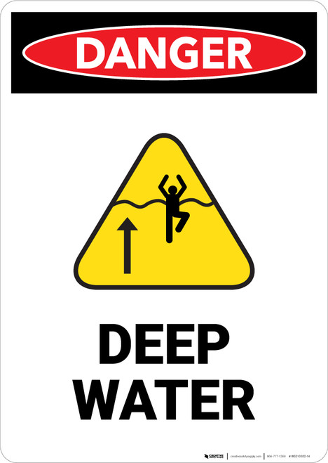 Deep Water with Icon - Portrait Wall Sign
