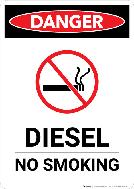 Diesel No Smoking with Icon - Portrait Wall Sign
