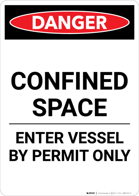 Enter Vessel Permit Only - Portrait Wall Sign