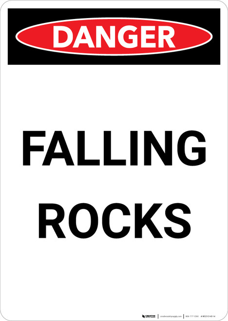 Falling Rocks - Portrait Wall Sign