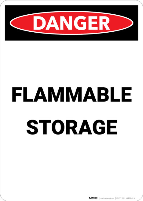 Flammable Storage - Portrait Wall Sign