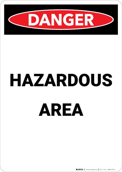 Hazardous Area - Portrait Wall Sign