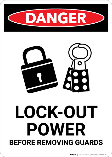Lock Out for Safety - Portrait Wall Sign