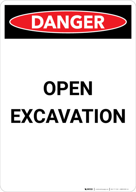 Open Excavation - Portrait Wall Sign