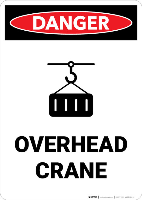 Overhead Crane with Icon - Portrait Wall Sign