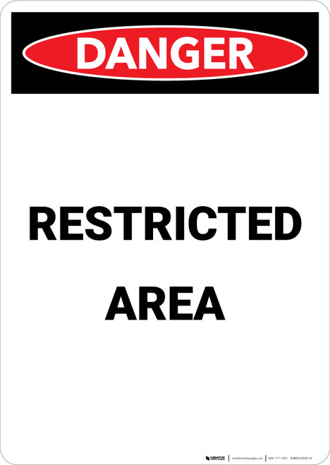 Restricted Area - Portrait Wall Sign