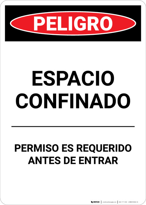 Spanish Permit Required - Portrait Wall Sign