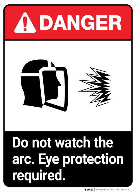 Do Not Watch the Arc ANSI - Portrait Wall Sign