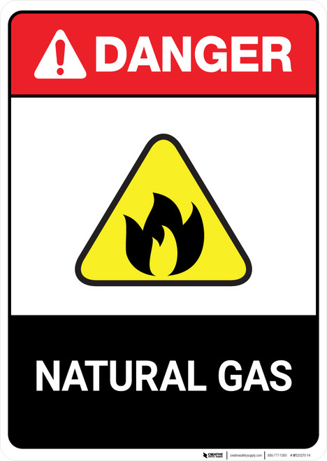 Natural Gas ANSI - Portrait Wall Sign