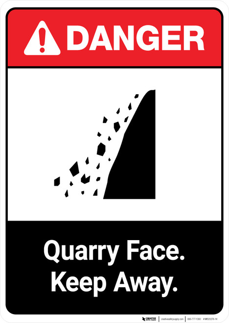 Quarry Face Keep Away ANSI - Portrait Wall Sign