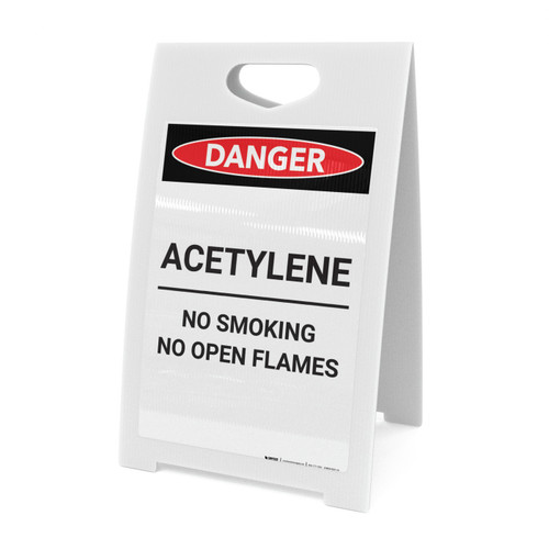 Acetylene No Smoking No Open Flames - A-Frame Sign