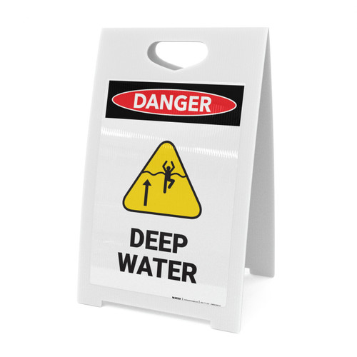 Deep Water with Icon - A-Frame Sign