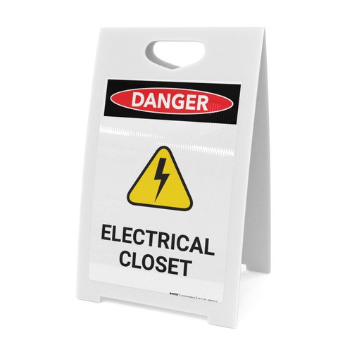 Electrical Closet with Hazard Icon - A-Frame Sign
