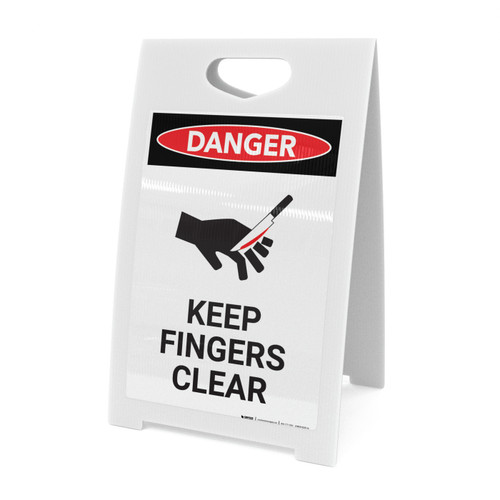 Keep Fingers Clear with Icon - A-Frame Sign