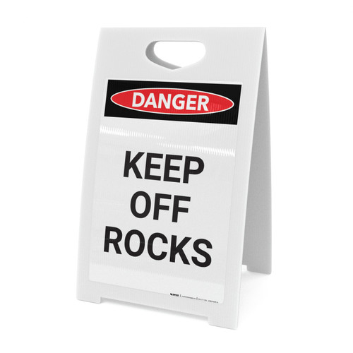 Keep Off Rocks - A-Frame Sign